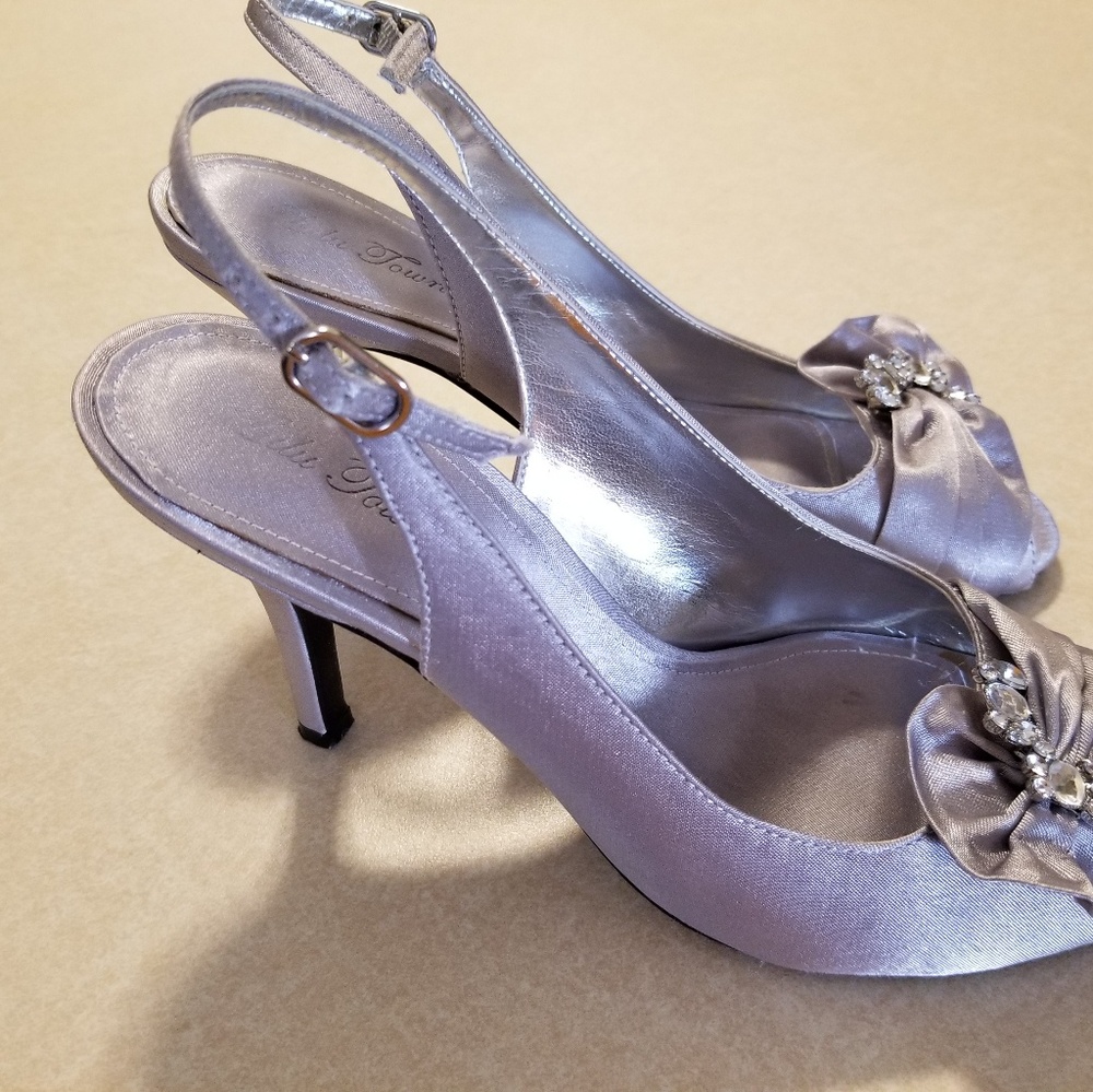 Silver grey heels
